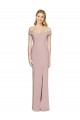 Rose poussiéreux Trompette Épaule Dénudée Crêpe Stretch Longue Robes demoiselle d'honneur / Robes de bal en Ligne
