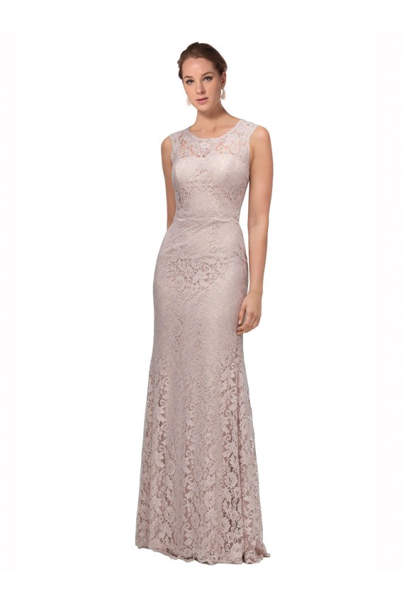 Sirène Illusion Scoop Dentelle Longue Robes demoiselle d'honneur / Robes de bal en Ligne
