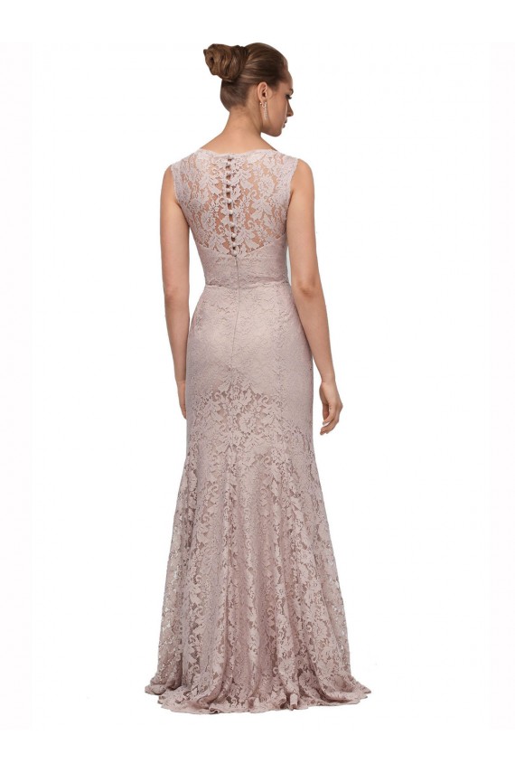 Sirène Illusion Scoop Dentelle Longue Robes demoiselle d'honneur / Robes de bal en Ligne