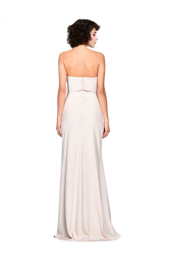 Sirène Sans bretelle Crêpe Stretch Longue Robes demoiselle d'honneur / Robes de bal en Ligne