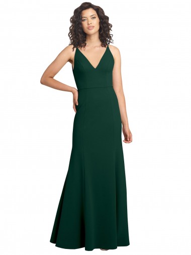 Trapèze Col V Crêpe Stretch Longue Formelles Robes demoiselle d'honneur / Robes de soirée / Robes de bal en Ligne