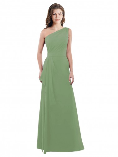 Trapèze Mousseline Longue Robes demoiselle d'honneur en Ligne