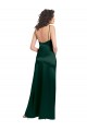 Vert Chasseur Trapèze Scoop Satiné Stretch Longue Formelles Robes demoiselle d'honneur / Robes de soirée / Robes de bal en Ligne