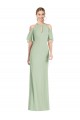 Vert Sauge Sirène Licou Mousseline Longue Robes demoiselle d'honneur en Ligne
