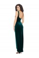 Vert foncé Fourreau Velours Stretch Longue Asymétrique Robes demoiselle d'honneur / Robes de bal en Ligne