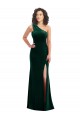 Vert foncé Trompette Velours Stretch Longue Robes demoiselle d'honneur / Robes de bal en Ligne